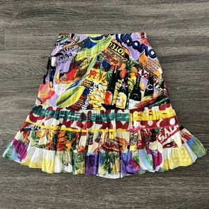 Jams World Hattie Tiered Hawaiian Skirt Tropical Cafe Cubano Mixed Print Size S - Picture 1 of 9