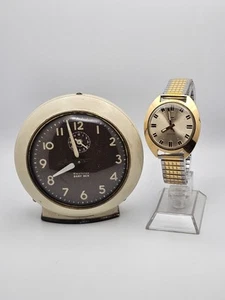 Vintage 50s Westclox Baby Ben and Mens 70s Electronic Analog Watch Travelers Set - Picture 1 of 18