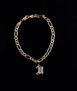 Brazalete de oro amarillo de 18 quilates con nombre personalizado 0,50 quilates VS1 cultivado en laboratorio - Imagen 1 de 8