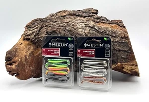 Westin Shadteez Slim TPE 4,7cm 1g 6 Stück Clear & Dark Water Mix Finesse Köder - Picture 1 of 3