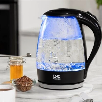 Kalorik 1.7 Liter Glass Water Tea Kettle with Blue LED - Image 1 of 4