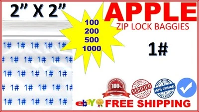 2" x 2" Apple baggies 2020 mini zipper bags PRINTED DESIGN (NO. 1) 1# PICKS - Image 1 of 2