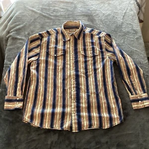 C.E. Schmidt Workwear Shirt Pearl Snap Strip Aztec Southwestern Cowboy Size L - Picture 1 of 9