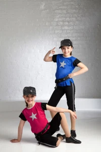 Child XS BLUE Hip Hop Dance Costume with Belt Included! GIRL TALK - Picture 1 of 4