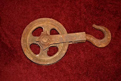 Antique Yale & Towne Nautical Barn Pulley Wheel Hook LARGE Stanford Conn. • 148.39$