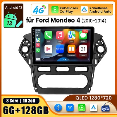 DAB+ Android 14 Carplay Autoradio Für Ford Mondeo MK4 2010-2014 GPS NAVI 6+128G - Bild 1 von 4
