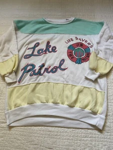 rara felpa vintage anni 80 E.V. LTD Lake Patrol Pastel S Small - Foto 1 di 11