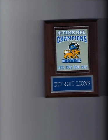 DETROIT LIONS 4 TIME CHAMPIONS PLAQUE FOOTBALL NFL Cover