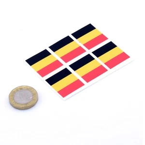 Belgium Flag Stickers x6 25mm Car Motorbike Helmet Vinyl Decals Belgian - Picture 1 of 1