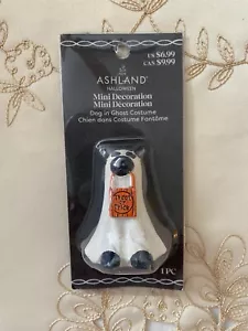 ASHLAND HALLOWEEN MINIATURES DOG IN GHOST COSTUME ~ NEW IN PKG - Picture 1 of 6