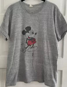 Vintage Mickey Mouse Grey T-Shirt by Quality Sportswear Large - Picture 1 of 11