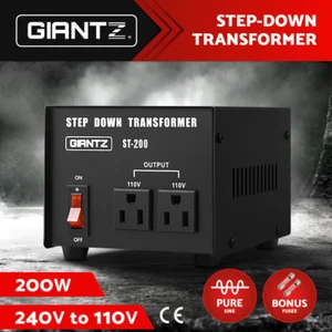 Giantz Step Down Transformer 200W 240V TO 110V Stepdown Voltage Converter AU-US - Picture 1 of 11