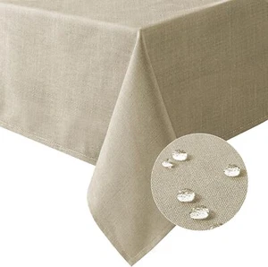 Linen Textured Table Cloths Rectangle 60 x 120 Inch Premium Solid Tablecloth - Picture 1 of 7