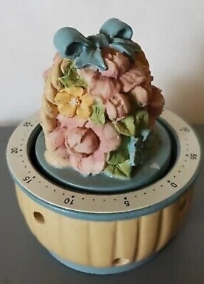 Vintage Basket of Flowers 60 Minute Kitchen Timer - Resin  - Image 1 of 3