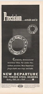 1940 Print Ad New Departure The Forged Steel Bearing Nothing Rolls Like a Ball - Bild 1 von 2