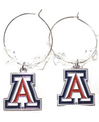NCAA Arizona State Wildcats Hoop W/ Clear Beads Earrings Cover