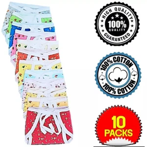 Baby Cotton Cloth Diapers Langot Washable and Reusable Nappies Diapers Set Of 10 - Picture 1 of 5