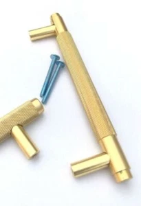 Kitchen Cabinet Handles JR Knurled Knob Cupboard Drawer Handle Knurl Black Gold - Picture 1 of 9