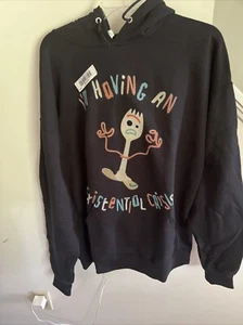 Disney Pixar I'm having an existential crisis Forky Hooded Sweatshirt XL - NEW! - Picture 1 of 5