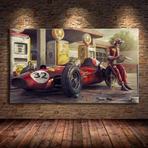 Auto Poster Klassisches Rennen Rennen Wandbild Kunstdruck Leinwandbild für Wohndeko - Bild 1 von 6