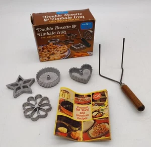 Vintage Double Rosette Timbale Iron Set Nordic Ware Original Box & Book - Picture 1 of 10