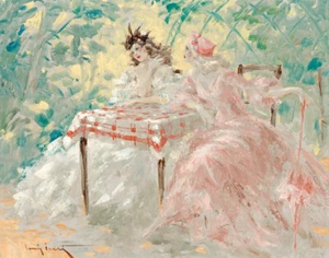 Louis Icart Under The Arbours Canvas Print 16 x 20 - Picture 1 of 4