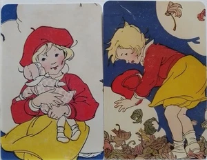 Swap cards Modern playing card back Vintage look Girls - Picture 1 of 1