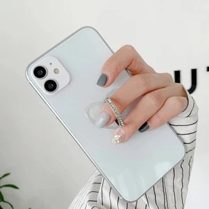 Étui de téléphone portable transparent support anneau support rotatif 360° poignée doigt transparente neuf - Photo 1 sur 21