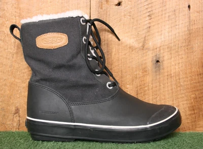 KEEN 'Elsa' Black Waterproof PU Leather & Canvas Sherpa Lined Winter Boots Sz. 8 - Image 1 of 4