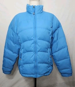 LL Bean Women's Blue Nylon Puffer Down Jacket Size S *Read* - Picture 1 of 14