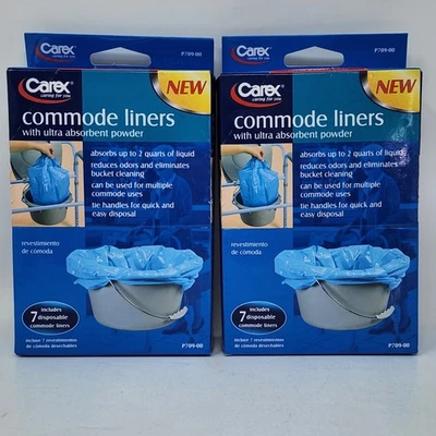 Carex Commode Liners Holds 2 Quarts Liquid, 2 Packs of 7 ea (14 Total Liners) - Image 1 of 4