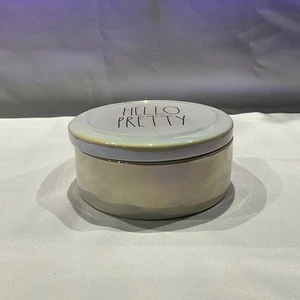 Rae Dunn irisierende Hello Pretty Schmuck Waschtisch Kommode Box rund Keramik - Bild 1 von 16