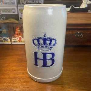 Hofbrauhaus Liter Stone Beer Stein with HB Crest 7.25” Tall Weighs 2.5lbs - Picture 1 of 11