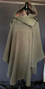 Jimmy Hourihan Wool Cape In Double Face Cloth W/Attached Hood One Size Fits All - Picture 1 of 5