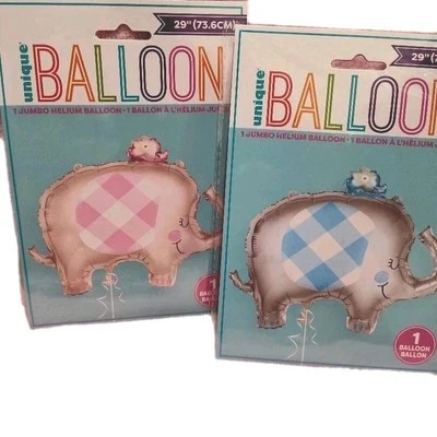 Baby Shower Elefante Floral Gigante NIÑO Y NIÑA - 29" Mylar Foil Globo - 2 PK Foto 1 de 4