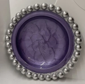 IHI Handicrafts India Decorative Bowl Pewter Purple Dishes - Picture 1 of 4