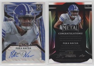 2023 Leaf Metal Portrait Auto Blue Wave /5 Puka Nacua #PA-PN1 Rookie Auto RC