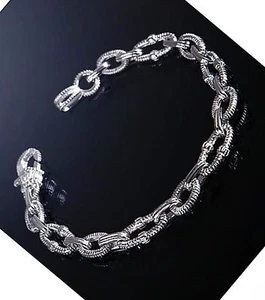 Judith Ripka JR Sapphire Sterling Silver Berge Link Bracelet Bangle Women Gift - Picture 1 of 7