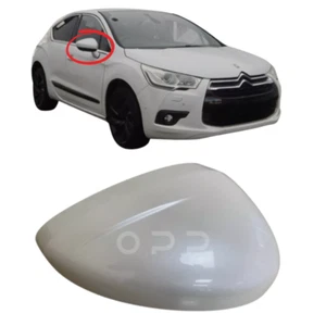 Cubierta de espejo de ala Citroën DS4 pintada en KWE blanco perla 2011 a 2018 lado derecho - Imagen 1 de 4
