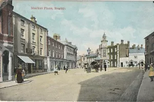a england Warwickshire old antique postcard english market place rugby - Picture 1 of 1