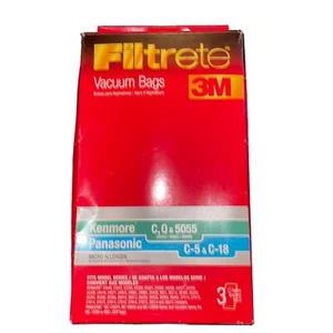 Bolsas de vacío Filtrete Kenmore C,Q, 5055 Panasonic C-5, C-18 ¡SOLO 2 BOLSAS! - Imagen 1 de 5