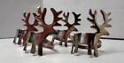 Lot Of 4 Solid Brass Reindeer Napkin Rings Holiday Christmas Table Decor Set