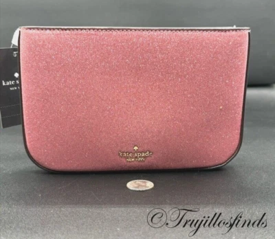 Kate Spade Glimmer Glitter Pochette Bag Mitten Pink KE453 New - Image 1 of 4