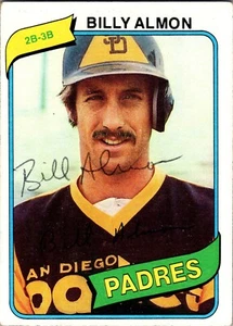 1980 Topps Baseball Billy Almon Autographed Card - San Diego Padres - TTM - #436 - Picture 1 of 2