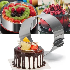 6-12 Inch Adjustable Cake Ring Stainless Steel Bakeware Tools Round Pastry Mould - Picture 1 of 8