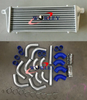 Aluminum Intercooler 450x230x52mm+2.25" Aluminium Piping+BLUE Silicone Hose kit - image 1 of 4