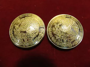 Conchos: 1 Pair Mexico 100 Peso Real Coin "72% Silver", 1 1/2", Post & screw - Picture 1 of 2