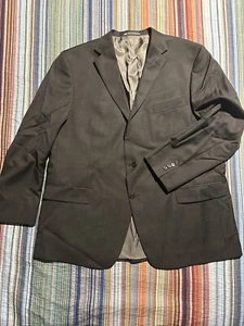Hart Schaffner Marx 50R Black Gray 2 Button Blazer Suit Sport Coat Jacket - Picture 1 of 8