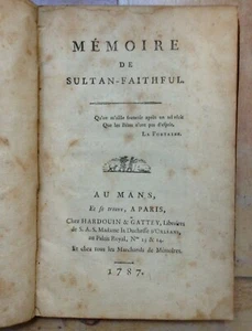 MEMOIRE DE SULTAN-FAITHFUL 1787 (de RONESSE) Chez Hardouin & Gattey RELIE - Picture 1 of 7