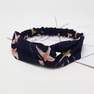 Diadema cruz estilo retro estilo para el cabello con estampado floral - Imagen 1 de 12